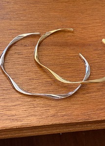 [실버 당일배송] slim wave bangle (gold, silver)