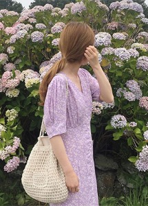 [핑크 당일배송] 레이라이 flower robe dress